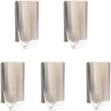 Set de 5 carlige autoadezive MIEWAA, otel inoxidabil, argintiu, 3.8 x 2.3 cm