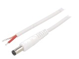 Cablu Alb 1x1mm2 DC 5,5/1,7 Mufă Dreaptă 1,5m