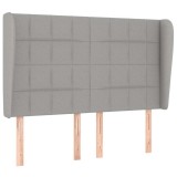 Cumpara ieftin Tablie de pat cu aripioare gri deschis 147x23x118/128 cm textil
