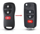 Carcasa cheie Transformare briceag Topautochei&reg; pentru Nissan Infiniti Xterra Frontier Muranon Pathfinder Titan, 3 butoane, Fara Brand