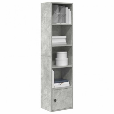 Gossi biblioteca, gri beton, 31x24x127 cm, lemn prelucrat foto