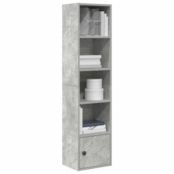 Gossi biblioteca, gri beton, 31x24x127 cm, lemn prelucrat