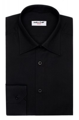 Camasa barbati regular stretch neagra C001RE foto
