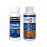 Minoxidil Dualgen 10% + Minoxidil Kirkland 5%, 2 luni aplicare, Tratament Pentru Barba / Scalp