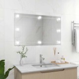VidaXL Oglindă de perete lumini LED fără ramă sticlă dreptunghiulară 3078645