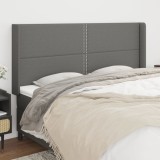 VidaXL Tăblie de pat cu aripioare gri &icirc;nchis 163x16x118/128 cm textil