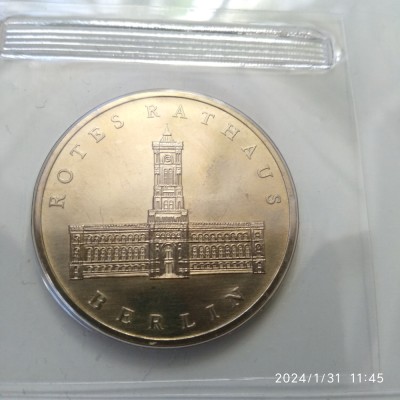 -Y- MONEDA RDG 5 MARK 1987 ROTES RATHAUS (NI ) UNC foto