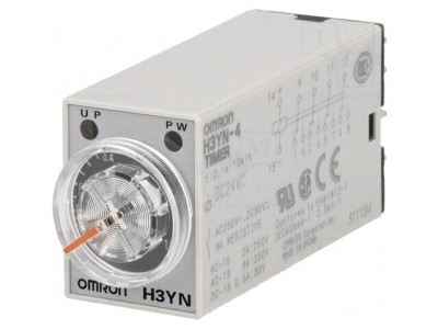 Timer 0,1s-10min 24VDC 4PDT 250VAC 3A H3YN-4 foto