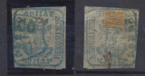 MOLDOVA 1859 Cap de Bour 40 parale obliterat cu stampila albastra Bacau, Istorie, Nestampilat