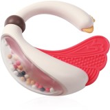 BabyOno Rattle With Teether 3m+ jucărie zornăitoare pentru dentiție Swan 1 buc