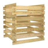 Cumpara ieftin Compostor de gradina din sipci, 90x90x90 cm, lemn de pin tratat
