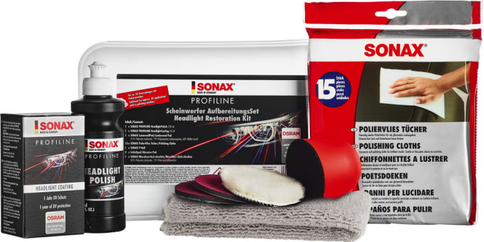 Sonax Profiline Headlight Restoration Kit Kit Pentru Reparația Si Intreținerea Farurilor 405741