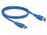 Cablu USB 3.0 tip A la tip B 1m T-T Bleu, Delock 82580