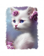 Sticker decorativ, Pisica, Roz, 70 cm, 6788ST foto