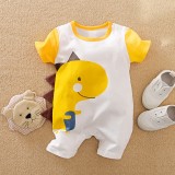 Salopeta alba - Yellow Dino (Marime Disponibila: 12-18 luni (Marimea 21, Superbaby