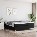 Pat box spring cu saltea, negru, 180x200 cm, catifea GartenMobel Dekor, vidaXL