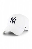 47brand șapcă de baseball din bumbac MLB New York Yankees culoarea alb, cu imprimeu B-RGW17GWS-WHA, 47 Brand