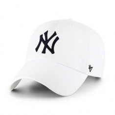 47brand șapcă de baseball din bumbac MLB New York Yankees culoarea alb, cu imprimeu B-RGW17GWS-WHA