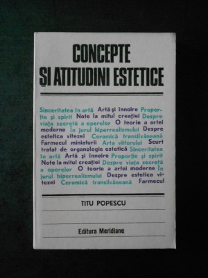 TITU POPESCU - CONCEPTE SI ATITUDINI ESTETICE foto