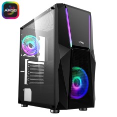 Carcasa njoy pc fort mid tower atx negru fara sursa inclusa driver bay: 2x3.5 2x2.5