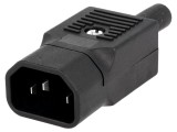 Conector Alimentare AC Mufă Tată Drept 10A 250V