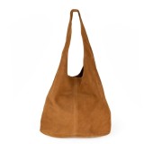 Cumpara ieftin Geanta dama Monica GT1193, piele intoarsa, cognac