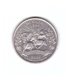 Moneda SUA 25 centi/quarter dollar 2006 P, Nevada 1864, stare foarte buna, curata