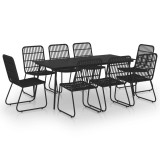 Cumpara ieftin Set mobilier de exterior, 9 piese, poliratan si sticla