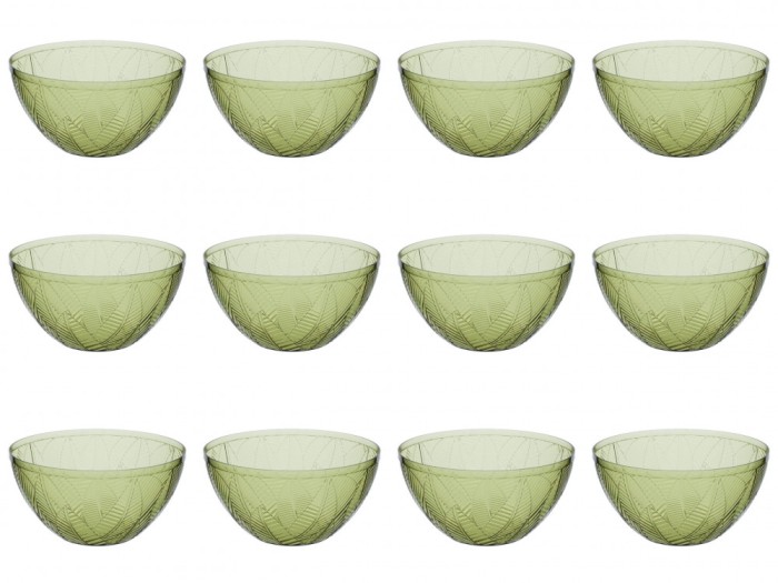Set boluri, 12 piese, 4 l, Plastic, Verde