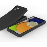 Husa din silicon compatibila cu Samsung Galaxy A03 cu protectie la camera,silk touch, interior din catifea, Galben