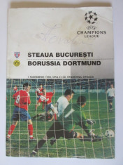 Program meci Steaua Bucuresti-Borussia Dortmund 1 noiembrie 1995 foto