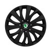 Set 4 capace roti 15 inchi (R15) compatibile SKODA, Model - 345 Black, Autohelix MSA