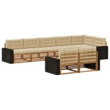 vidaXL Set de canapele de exterior cu pernă 8 pcs Natural și Bej 3383516