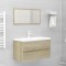 Set mobilier de baie, stejar sonoma, lemn prelucrat