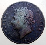 J.069 MAREA BRITANIE ANGLIA GEORGE IV 1/2 HALF PENNY 1825
