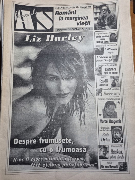 ziarul formula as 17 -23 august 1998 - marcel dragomir , liz hurley , bob dylan