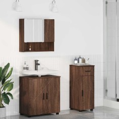 vidaXL Set de mobilier pentru baie 3 pcs Stejar brun 61 x 35 x 64 cm