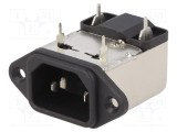 Conector alimentare AC soclu tată 1A 250VAC IEC 60320 6mH ROXBURGH EMC