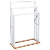 Cumpara ieftin Suport prosoape pentru podea Tower MDF - bambus alb - culoare lemn natural 55x24x82cm