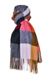 Fular casmir P unisex 2, Dacali, gri/portocaliu, Multicolor