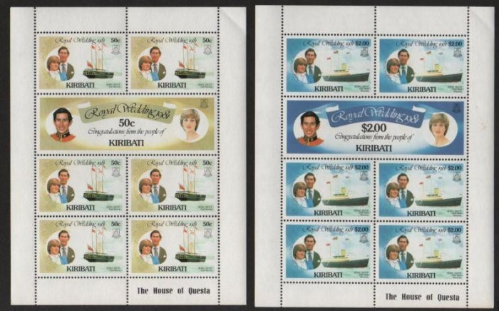 Kiribati 1981 Diana &amp; Charles, Royal Wedding 1981, 2 perf.sheet, MNH AJ.102