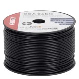Cablu electric monofilar negru CCA 1x1mm2 100 m 5A 12/230V pentru instalatii de joasa tensiune si retea, izolatie flexibila, AMiO