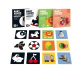 Set 80 Carduri Interactive Montessori EMC ONSHOP&reg; pentru Stimulare Vizuală și Cognitivă Bebelusi, 0-36 Luni, Imagini Alb-Negru, Roșu și Color, 4 Volum