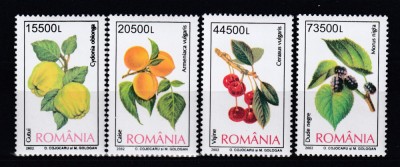 ROMANIA 2002 LP 1596 FRUCTE SERIE MNH foto
