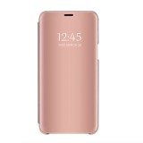 Husa Book Flip Stand Mirror, Clear View, Samsung Galaxy A6 Plus 2018, Rose, ALC MOBILE