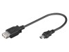 Cablu USB 2.0 A la B Mini 0.2m Negru, Goobay