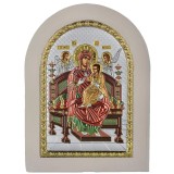 Cumpara ieftin Icoana argintata - Maica Domnului Pantanasa - Vindecatoarea de cancer 10x14 cm