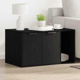 vidaXL Litiera pentru pisici, &icirc;mprejmuire, stejar negru, 80x50x45 cm, lemn stratificat 865987