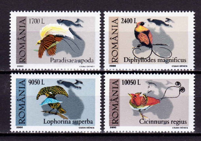 ✅ RO 2000 , LP 1507 ,&quot;Muzeul Antipa - Pasarea Paradis&quot; , serie ,MNH