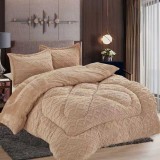 Lenjerie De Pat Soft Dream Role Co015, Microfibra Plusata, 3 Piese, Fara Elastic, Crem